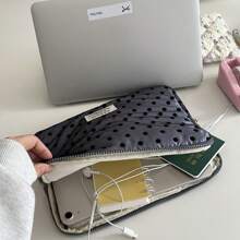 Korean Ins Lace Embroidered Polka Dot Laptop Sleeve 11/13/15 Inch, Commute Laptop Tablet Carrying Case Inner Bag For Back To School School Stuff Bag For School Work Laptop Bag For Women Mac Book Casemacbook Case College Essentials