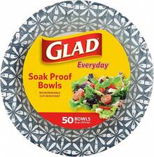 - Cuencos de sopa desechables para alimentos calientes, resistentes a los cortes, cuencos de papel aptos para microondas con diseño de hojas de palma tropicales, para fiestas, chile, - Azul Mosaic - Ver 1