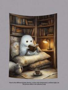 万圣节鬼魂挂毯系列南瓜灯黑暗城堡趣味鬼魂阅读万圣节横幅南瓜装饰秋季装饰挂毯墙艺术家居装饰