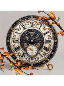 1 Stück elegante 2D flache Metall Uhr: 20 x 20 cm, 2D Effekt, langanhaltend Kunstdekoration, geeignet für Innen- und Außenbereich - Winterschlafzimmer Dekoration - Weihnachtsgeschenk - Halloween Dekoration - Metall - Künstler Malset - hochauflösender 2D Flachdruck, Metall Wanddekoration, ideal für Zuhause, Büro, Bar, Café, Innen- und Außenbereich - zufälliger Stil, Heimdekoration, Raumdekoration, Wanddekoration, Geschenk zum Geburtstag, Abschluss, zufällige Lochposition