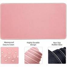 Large Mouse Pad Desk Dad, 4-In-1 Keyboard Wrist Rest Pad & Wrist Support Mouse Pad Set, Extended Desk Pad Waterproof Desk Home Office Study Game-Blue Marble - Pink - View 4