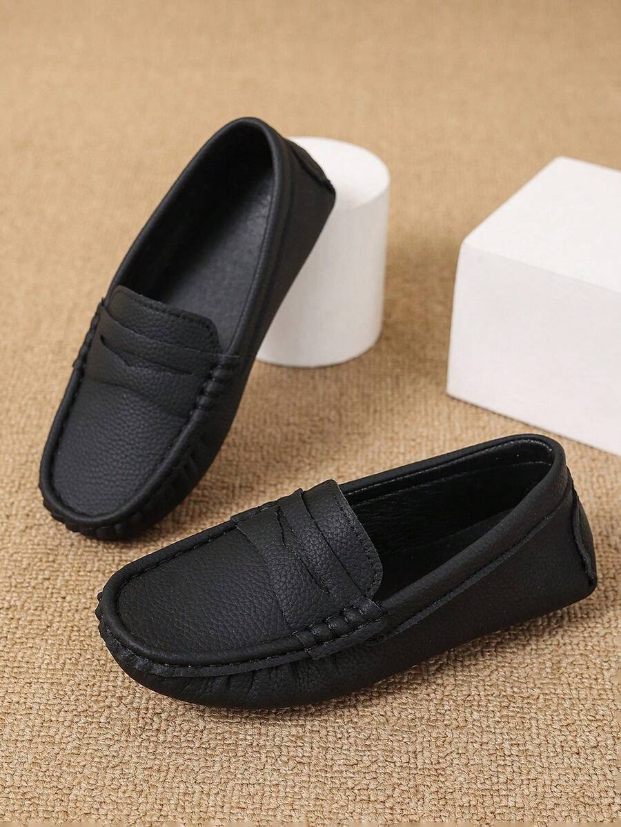 New Boys' Oxford Shoes Loafers Soft Bottom Slip-On Children Casual Shoes - Black - View 1