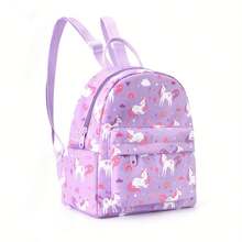 Women Fashion Backpacks, School Backpack - 粉紅色腳印 - 查看 3