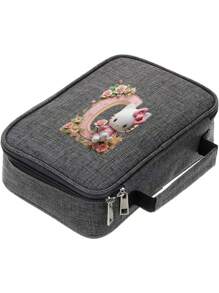 Sanrio Trousse à crayons à fermeture éclair grande capacité avec motif imprimé Lettre Hello chat - Étui à crayons multifonctionnel avec 72 fentes, étui à crayons de couleur portable avec 2 housses amovibles, trousse, sac scolaire, fournitures scolaires, rentrée scolaire