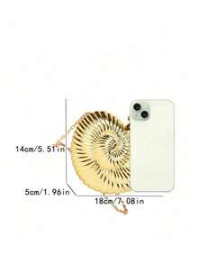 创意贝壳造型亚克力链条肩带包，女士手提包，休闲单肩包，蜗牛造型，时尚百搭斜挎包，适合派对、聚会、街头摄影等场合。 - 金色 - 查看 7