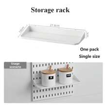 Najlepiej sprzedający się artykuł do domu, Basic Living 1 szt. montowany na ścianie i bez wiercenia plastikowa tablica perforowana, zestaw akcesoriów o wielu kombinacjach, uniwersalna tablica perforowana do przechowywania z różnymi pudełkami do przechowywania i metalowymi haczykami, odpowiednia do warsztatu garażowego/organizacji i przechowywania w kuchni domowej/biurze/pokoju rzemieślniczym/łazience (28*28 cm)