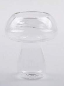 1 pezzo Portacandela in vetro a forma di fungo, supporto per candele in stile nordico semplice per scrivania, matrimoni, feste, casa