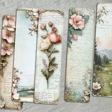 30 件复古花卉风格优雅书签，适合节日礼物、装饰性阅读卡、书签、文具礼品，适合读书俱乐部读者、作家和教师、学校用品、返校 - 彩色 - 查看 2