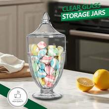 24oz Clear Glass Candy Jar With Lid Glass Cookie Jars Storage Decorative Jars For DIY Projects,Candy Buffet,Shower Favors - Kiểu B - Xem 3