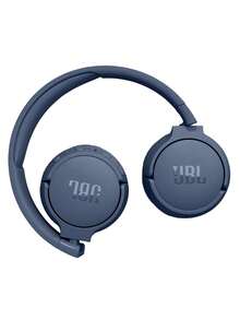 JBL Tune 670NC 自适应降噪头戴式蓝牙耳机，支持无线和有线模式，70 小时电池续航，可折叠轻巧设计，非常适合 PC/笔记本电脑、游戏、在线课程、音乐和旅行 - 藍色 - 查看 3