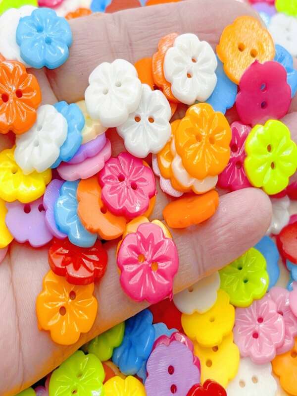 50pcs Mixed Color Pattern Style Ties, Colorful Buttons, Plastic Sewing Buttons, Suitable For Home Decoration, DIY Crafts Painting Decoration, Craft Ties, Home Sewing, Scrapbooking Clothes Ties, Handmade Decoration Sewing Fasteners, Doll Clothes Decoration, Especially Suitable For Labubu, Very Cute Labubu Accessories For Play And Display
