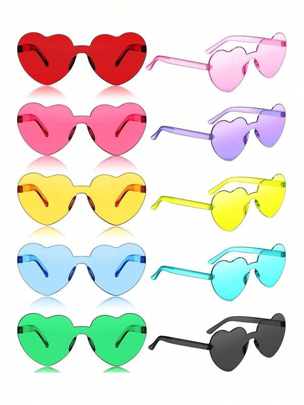 6 Stücke herzförmige Partybrille, farbenfrohe herzförmige Modebrillen für Damen und Herren, herzförmige Partybrillen, perfekt für Hochzeit, Party, Strand und Ball, Geburtstage, Muttertags-, Abschlussgeschenk, süßes Partygeshcenk, Urlaubszubehör, Strandaccessoire, Basisstil (zufällig)