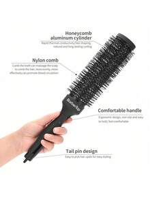 圆柄卷发梳，直发斜纹梳，圆筒卷发梳，尖尾美发造型工具，返校季，旅行度假必备，女士美发配件，梳子，发刷，边缘梳，解结梳，球形梳，迷你发刷，发刷套装，木梳，发刷套装，梳子，卷发梳，解结梳，女士发刷，头发，旅行，美发产品，美发工具，美发用品，理发师，理发配件，理发店，美发设备