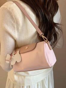 Women Shoulder Bags - 粉紅色包包(有掛飾) - 查看 11