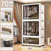 5/4/3/2/1-Layer Simple Wardrobe, DIY Bedroom Adult/Baby Clothes Storage Cabinet, Foldable Thick Kids Plastic Organizer - Multicolor - View 18