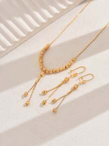 3 PiecesSet Fashionable Unique Elegant Retro Tassel Pendant Necklace Set For Women