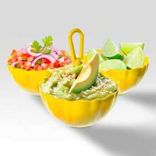 Salsera triple colores 250 ml 3 compartimentos plástico accesorios cocina mesa presentación para salsas aderezos snacks resistente fácil limpiar diseño práctico fiestas - Multicolor - Ver 3