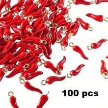 [Quantità] Pezzi Vividi Pendenti Multicolore 3D a Forma di Peperoncino Rosso, Adatti per Realizzare Orecchini, Collane, Bracciali e Portachiavi - Accessori per la Realizzazione di Gioielli in Stile Piccante