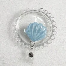 1个/5个装卡通闪亮贝壳ID卡套 - 工作证挂绳，带可伸缩卷轴，学习用品，返校季 - 彩色 - 查看 8