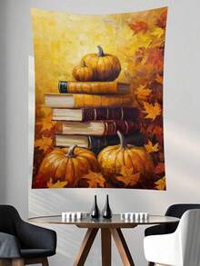 万圣节鬼魂挂毯系列南瓜灯黑暗城堡趣味鬼魂阅读万圣节横幅南瓜装饰秋季装饰挂毯墙艺术家居装饰