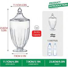 24oz Clear Glass Candy Jar With Lid Glass Cookie Jars Storage Decorative Jars For DIY Projects,Candy Buffet,Shower Favors - Kiểu B - Xem 2