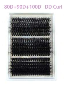 300 sztuk mieszanych zestawów do przedłużania rzęs Fluffy Volume 100D 90D 80D 60D 70D, długość i podkręcenie, skręt C/D/DD, 12-20 mm, rzęsy do makijażu, ślubne/ślubne, czarne, książka o przedłużaniu rzęs o dużej objętości