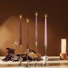 Tall Candlesticks,Conical Stick Candles,Smokeless,Home Dinner, Party, Wedding, Halloween, Christmas (Dark Blue, 10inch) 10 Inch Gradient Taper Candles,Set Of 4 Tapered Candle, - 棕色系列 - 查看 4