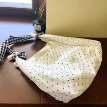 Women's Nylon Polka Dot Tote Bag, Lightweight, Large Capacity, Perfect For Commuting To Work Or School, Convenient Shoulder Bag