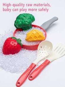 1 套儿童厨房玩具套装，逼真的蔬菜和水果玩具，角色扮演道具，益智玩具，节日礼物