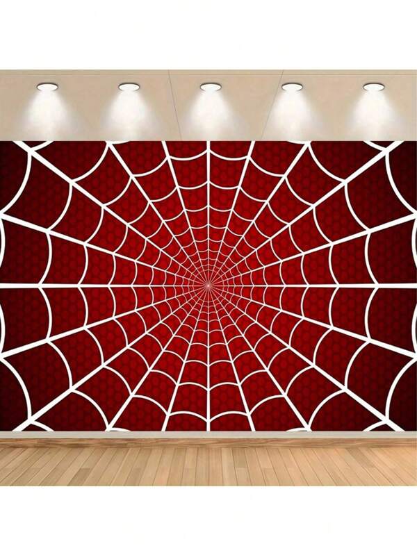 1 pieza de Bandera de fondo tipo 2D de telaraña de superhéroe - Tamaño múltiple, Tela de fondo multiusos para fiesta para hombres y mujeres - Decoración universal para todas las estaciones, decoración interior y exterior, estudio fotográfico, decoración de jardín, decoración de fiestas y cabina de fotos