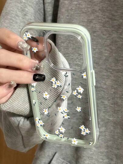 INS Style High-Quality Dopamine Color Series, Cute Ditsy Floral Pattern Phone Case, Compatible With IPhone 15/16 Pro Max, Creative Apple 11/12/13/14 Pro Anti-Drop Phone Covers Waterproof Shockproof Scratch Resistant