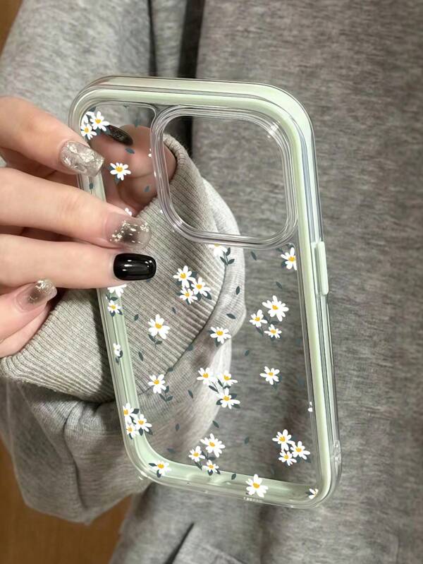 INS Style High-Quality Dopamine Color Series, Cute Ditsy Floral Pattern Phone Case, Compatible With IPhone 15/16 Pro Max, Creative Apple 11/12/13/14 Pro Anti-Drop Phone Covers Waterproof Shockproof Scratch Resistant