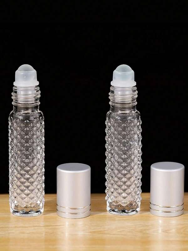 3 Packs 0.34oz Glass Roller Bottles With Anti-Skid Design For Essential Oils, PABA-Free, Round Shape, Hand Wash Only