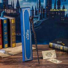 Warner Bros 1 Pieza Juego de Varita de Harry Potter - Varita de Hermione, Varita fabricada con resina finamente detallada con un núcleo de acero en su interior, perfecta para disfraces de Halloween, actuaciones en el escenario, cosplay y juegos de roles. Presentada en una caja de regalo de lujo con estampado de lámina azul, incluye un boleto de "Correo Lechuza" con estampado de lámina de ida y vuelta. Un artículo de coleccionista ideal y un regalo pensativo.