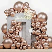 50/100pcs Metallic Champagne Gold Balloons, 5 Inch Champagne Gold Balloon Garland Arch Kit, For Chrome Champagne Gold Latex Party Balloons, Birthday, Wedding, New Year Decorations, Anniversary, Bachelor Party Decorations