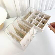 Scatola portagioie multifunzionale trasparente di alta qualità per accessori, utilizzata per orecchini, orecchini e collane, scatola di stoccaggio domestico per decorazioni, scatola portagioie per organizzatore di stoccaggio per donne, accessori essenziali da viaggio, scatola di stoccaggio per il ritorno a scuola e per il dormitorio