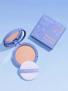 控油面部粉饼，哑光光滑无瑕定妆粉，防水持久定妆粉面部化妆品 - 彩色 - 查看 3