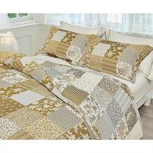 Comforter Twin Size, 600 Thread Count Cotton Yellow & Blue Damask With Taupe Brown Reversible Pattern, Down Bedding Set 2Pcs (Twin, White Damask), Twin Comforter - Patchwork Yellow - View 3