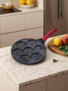 多功能不粘煎饼锅，煎蛋汉堡模具，煮蛋器，家用煎蛋锅，铜烤平底锅，7孔早餐锅，煎饼扒炉，鸡蛋杯模具 KTG02 - 黑色 - 查看 2