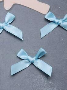 50Pcs/Pack Colorful Ribbon Bows Gift Packaging Decoration Handicraft Card Decoration, Hair Accessories, Balloons Bows, Wedding Party Decoration, Room Decor, Home Decor-Light Blue