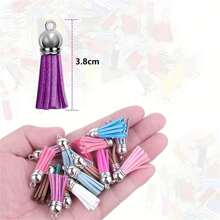 50/80/100 piezas Borlas de 38mm de diámetro a granel de colores variados - Colgantes con borlas para hacer manualidades, llaveros, joyería y talla grande
