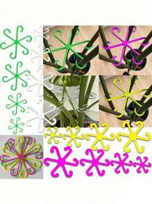 4pcs Of Plant Support Clips Sturdy Stem Clamps For Climbing Plants - Plastic Material/Plant Stands & Protective Equipment/Plant Cages And Stands/Garden/Wedding/Holiday Essentials/Teacher Gifts/Camping/Garden Decor