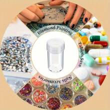 12/30/60/90pcs Clear Plastic Storage Bottles - Art Craft Organizer For Rhinestones, Seeds, And DIY Supplies - Transparent Container For Diamond Painting Beads And Craft Storage With Easy Access