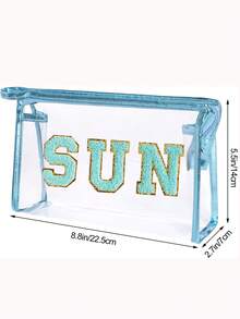 1 Piece Waterproof Clear SPF Cosmetics Bag PVC Zippered Toiletry Sunscreen Pouch Portable Travel SPF SUN Chenille Patches Makeup Bag Vinyl Plastic Organizer Case For Vacation Bathroom Summer Beach Swimming Travel,Makeup Bag,Make Up Bag,Makeup Bags,Cosmetic Bag,Makeup Organiser,Travel,Makeup Pouch,Bag,Vanity,Make Up Pouch,Travel Essentials,Pouch Bag,Travel Essential,Vanity Accessories,Small Makeup Bag,Makeup Pouch,Cosmetic Bag,Travel Essential,Large Capacity,Large Makeup Bag,Christmas Gifts,Pouch,Travel,Gifts For Women,Women's Necessaire,Travel Essential,Pouch,Clutch / Small Handbag,Necessaire,Makeup Organizer,Makeup Organize,Pouch,Brush Holder,Mini Pouch,Large Capacity Pouch,Gifts For Women,Christmas Gifts,Gift Ideas For Women