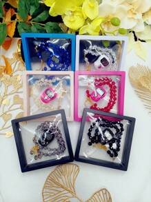 Suspension Box With Islamic Finger Counter And Prayer Beads, Portable Digital Prayer, 2 Pieces Gift
