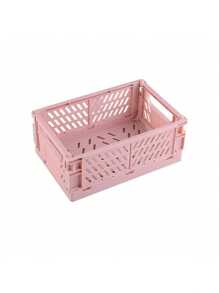 1pc Mini/Large Foldable Plastic Storage Basket, Desktop Collapsible Storage Box, Student Stationery Organizer Shelf, Small Item & Cosmetic Storage Basket, Stackable