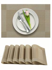 1-6 pezzi Sottopiatti lavabili e resistenti al calore in PVC, adatti per sala da pranzo, decorazioni per tavolo da pranzo, decorazioni per la casa