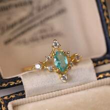 1 件奢华风格 18K 镀金铜蓝天流星戒指，镂空设计，镶嵌锆石，适合女性在婚礼、约会、派对上佩戴，是生日或婚礼的理想礼物 - 戒指 - 查看 7