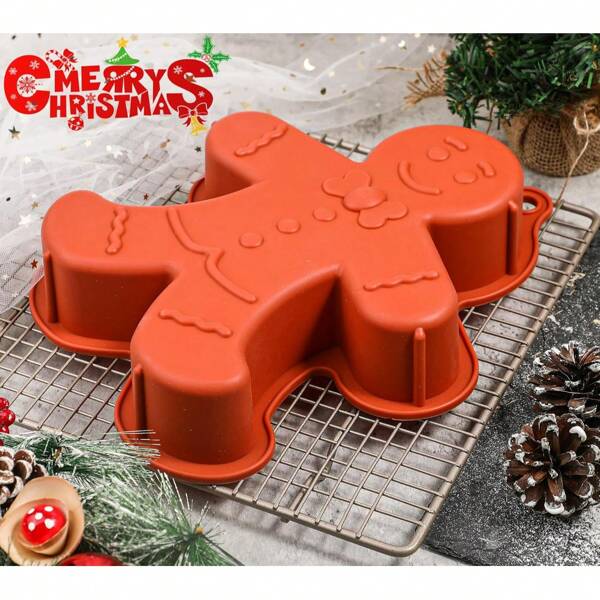 قالب كيك رجل الزنجبيل السيليكون، قياس تقريبي 10.63 بوصة، قالب رجل الزنجبيل الكبير لخبز عيد الميلاد، رجل الزنجبيل، كيك، بسكويت، شوكولاتة، حفلة عيد الميلاد، تجمع العطلات، ملابس نوم عيد الميلاد، هدايا عيد الميلاد، ديكور عيد الميلاد