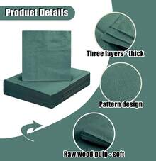 50 Pieces 3-Ply Green Napkins Disposable Folded 5 X 5 Inches Cocktail Napkins Paper Napkins For Dinner Wedding Birthday Party Dessert Napkins - Green - View 5